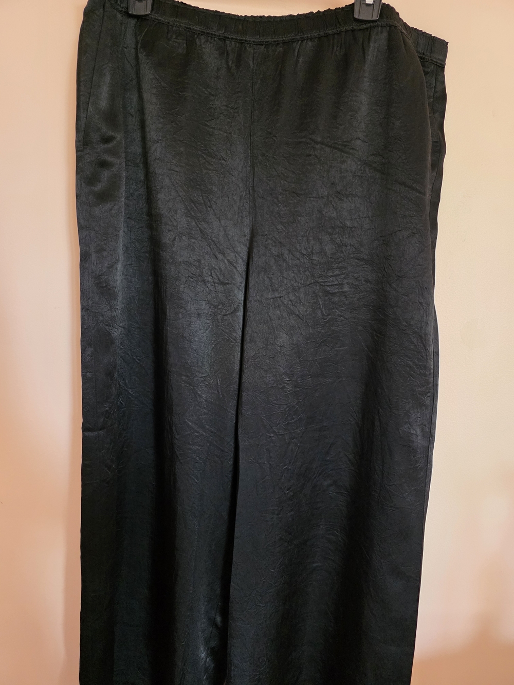 JCrew Black Wide Leg Satin-Look Pants XL